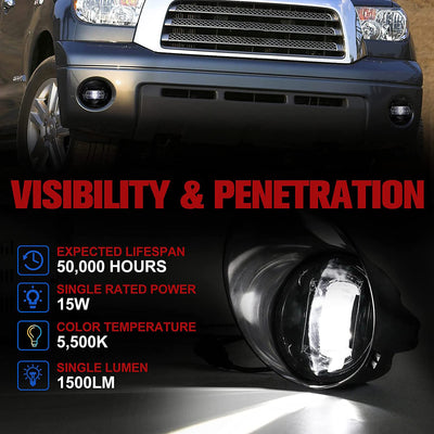 Fieryred LED Fog Light, 2007-2013 Toyota Tundra, Bumper Placement (Open Box)