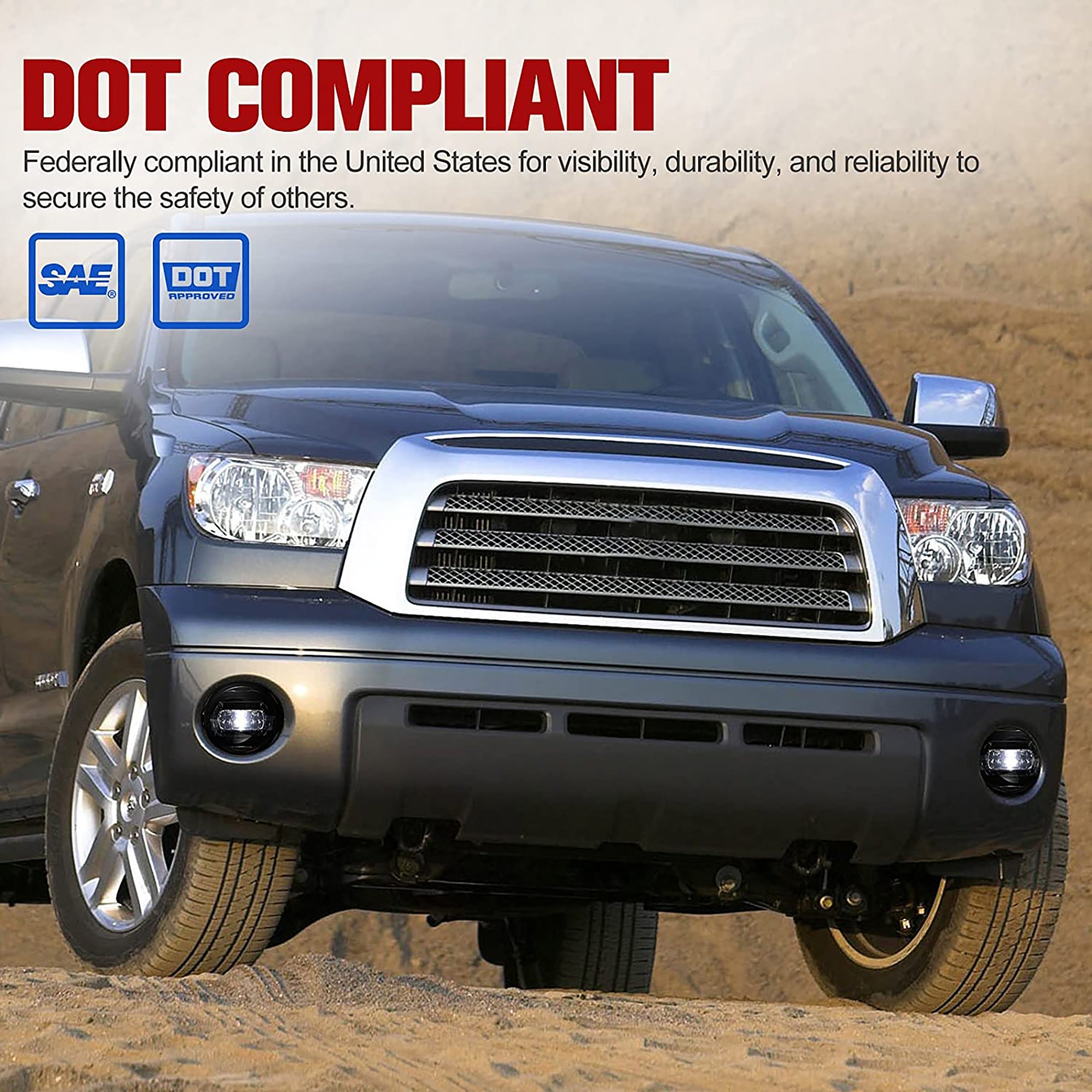 Fieryred LED Fog Light, 2007-2013 Toyota Tundra, Bumper Placement (Open Box)