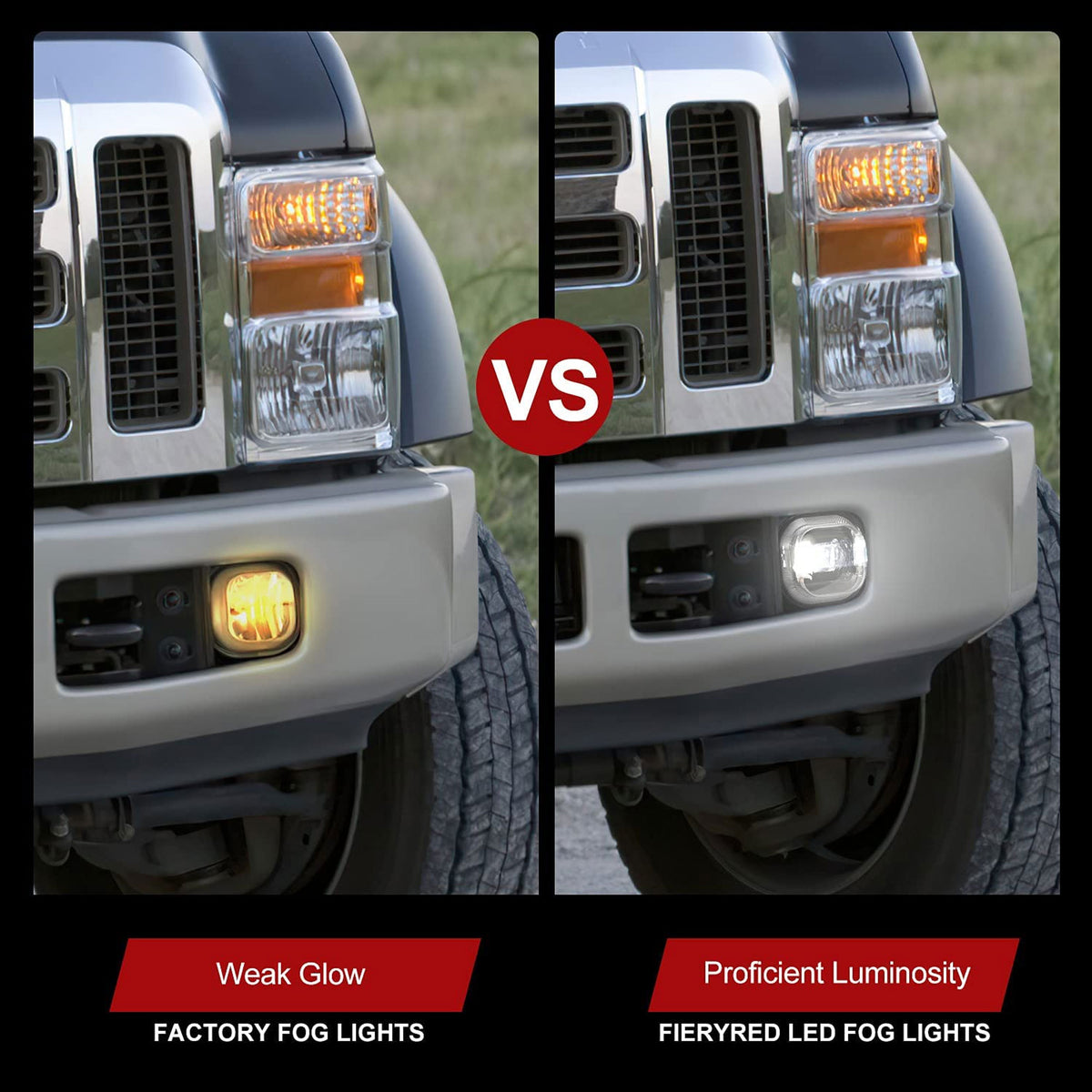Fieryred LED Fog Light, Compatible w/F250, F350, and F450, Front  (Open Box)