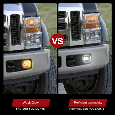 Fieryred LED Fog Light, Compatible w/F250, F350, and F450, Front  (Open Box)