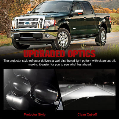 Fieryred LED Fog Light, Compatible w/11-14 Ford F150, Bumper Placement(Open Box) - VMInnovations