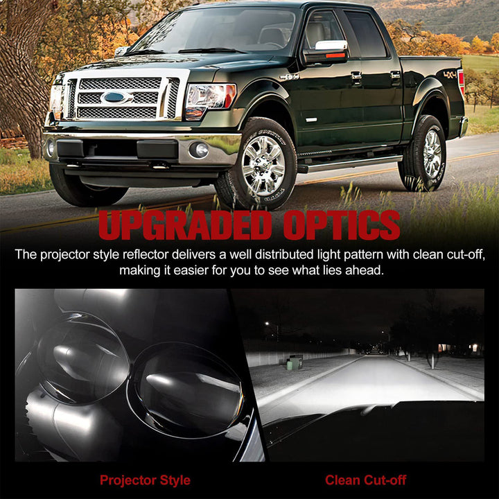 Fieryred LED Fog Light, Compatible w/11-14 Ford F150, Bumper Placement(Open Box)