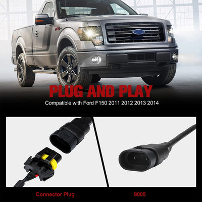Fieryred LED Fog Light, Compatible w/11-14 Ford F150, Bumper Placement(Open Box) - VMInnovations