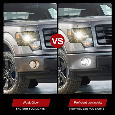 Fieryred LED Fog Light, Compatible w/11-14 Ford F150, Bumper Placement(Open Box) - VMInnovations