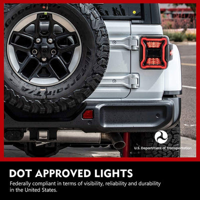 FieryRed LED Brake Running Tail Lights for Jeep Wrangler (2 Pack) (For Parts)