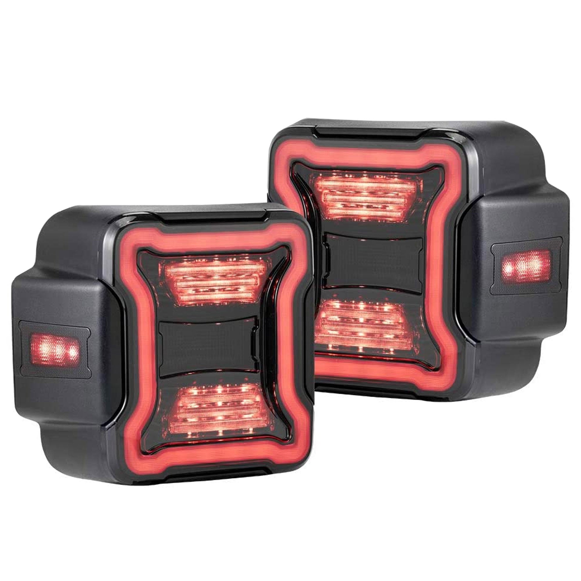 FieryRed LED Brake Running Tail Lights for Jeep Wrangler (2 Pack) (For Parts)