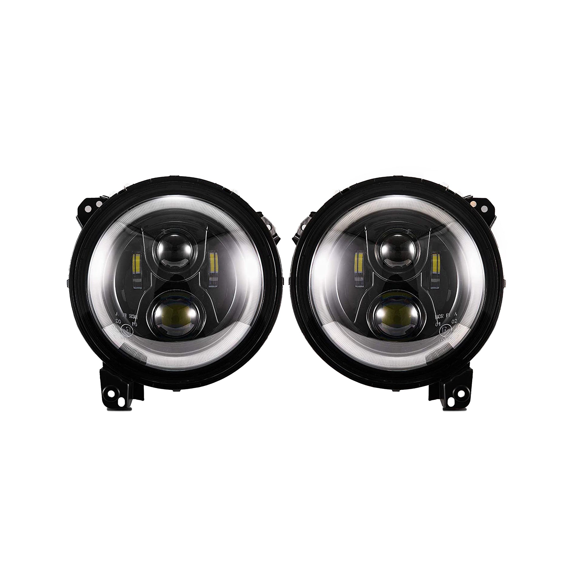 Fieryred 9" LED Halo Angel Eyes Headlights for Wrangler JL 2018-2021 (Open Box) - VMInnovations