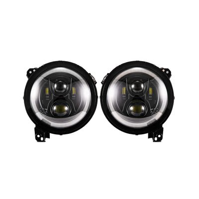 Fieryred 9" LED Halo Angel Eyes Headlights for Wrangler JL 2018-2021 (Open Box) - VMInnovations