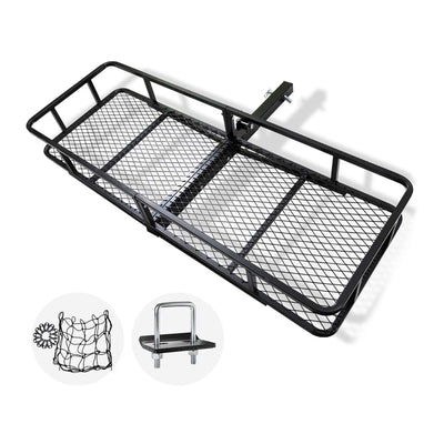 Fieryred Folding Steel Mesh Cargo Carrier Luggage Basket w/ 500lb Capacity(Used)