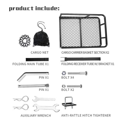 Fieryred Folding Steel Mesh Carrier Luggage Basket w/ 500lbs Capacity (Open Box) - VMInnovations
