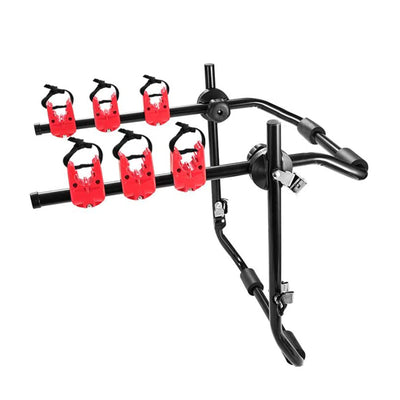 Fieryred 3 Bike Adjustable Trunk Mounted Carrier Rack, 128 Pound Capacity, Black