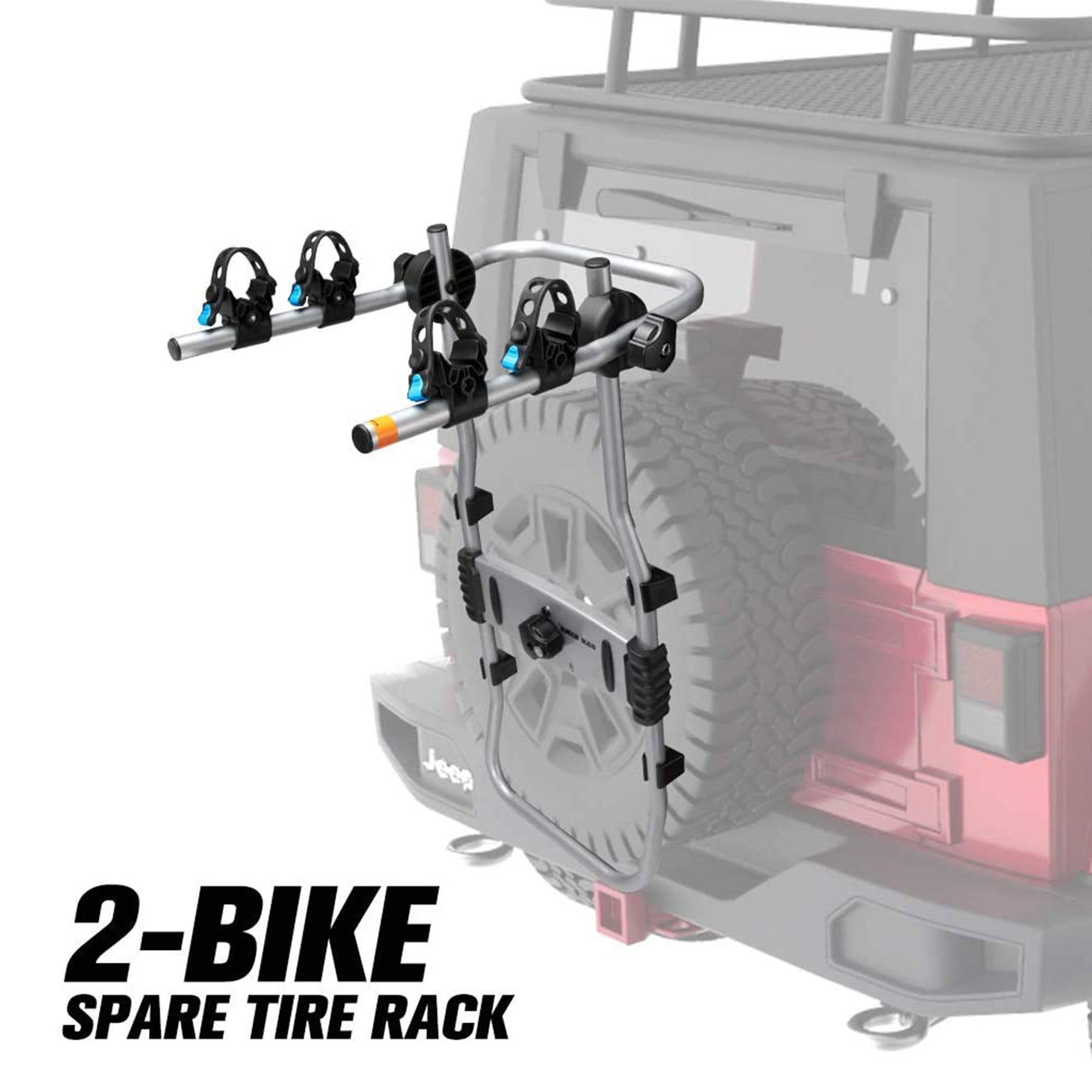 Fieryred 2 Bike Adjustable Bolt On Spare Tire Rack with 75 Pound Capacity (Used) - VMInnovations