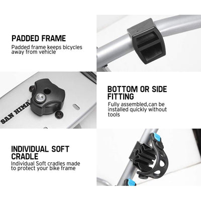 Fieryred 2 Bike Adjustable Bolt On Spare Tire Rack with 75lb Capacity (Open Box) - VMInnovations