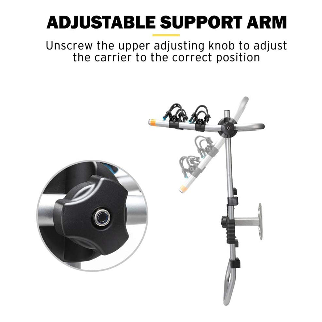 Fieryred 2 Bike Adjustable Bolt On Spare Tire Rack with 75lb Capacity (Open Box) - VMInnovations