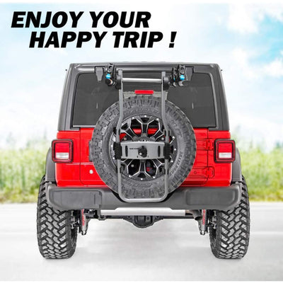 Fieryred 2 Bike Adjustable Bolt On Spare Tire Rack with 75 Pound Capacity (Used) - VMInnovations