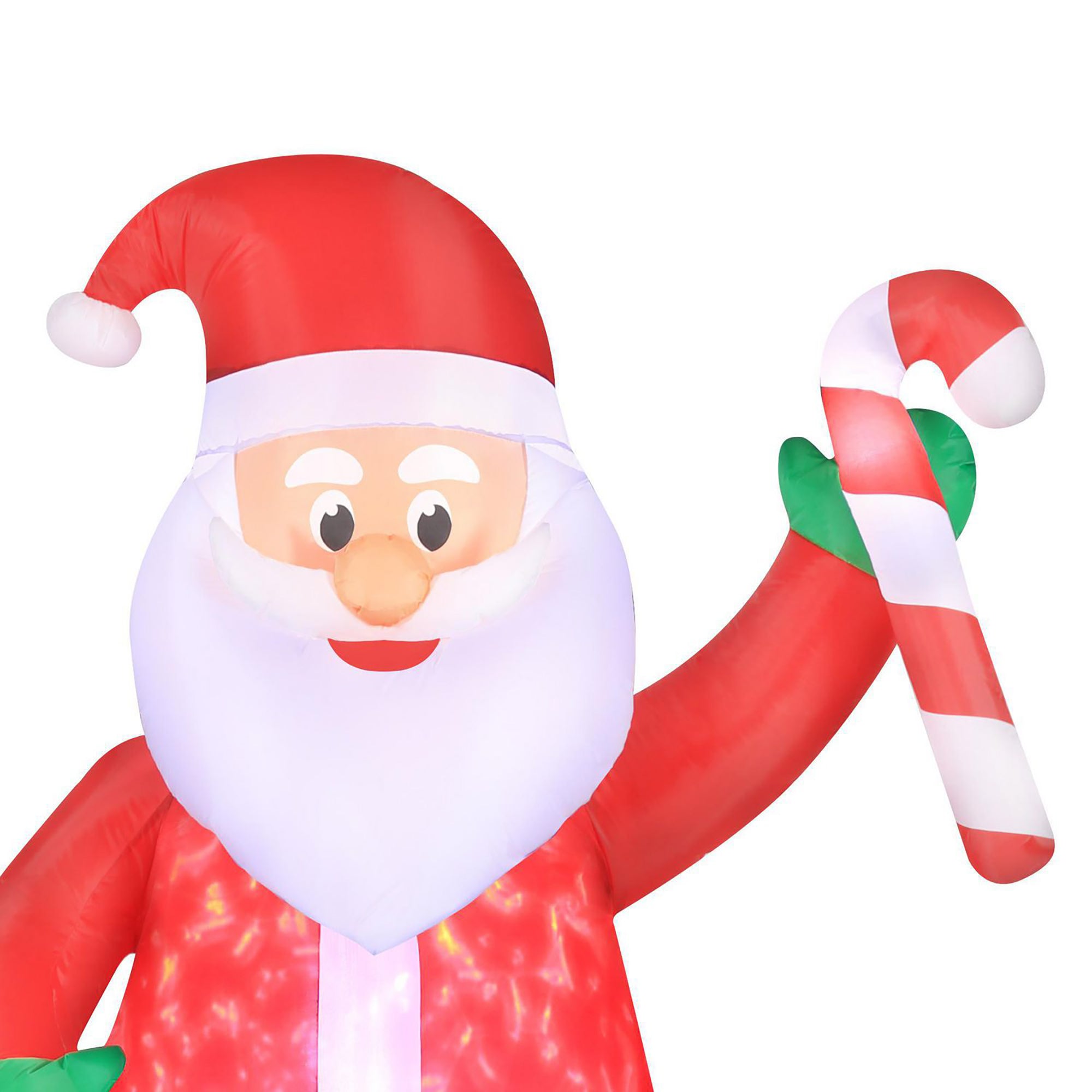 Occasions 7' Inflatable Swirling Lights Santa w/Candy Cane Yard Decoration(Used) - VMInnovations