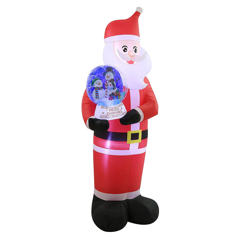 Occasions 8ft Inflatable Santa  w/Snow Globe Christmas Yard Decoration(Used)