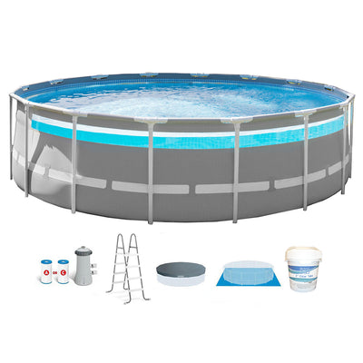 Intex 26729EH 16ft x 48in Prism Above Ground Swimming Pool Set w/ Chlorine Tabs - VMInnovations
