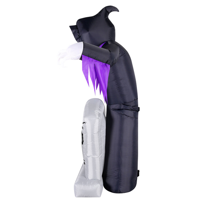 8 Ft LED Inflatable Halloween Grave and Grim Reaper Yard Decoration (Used)