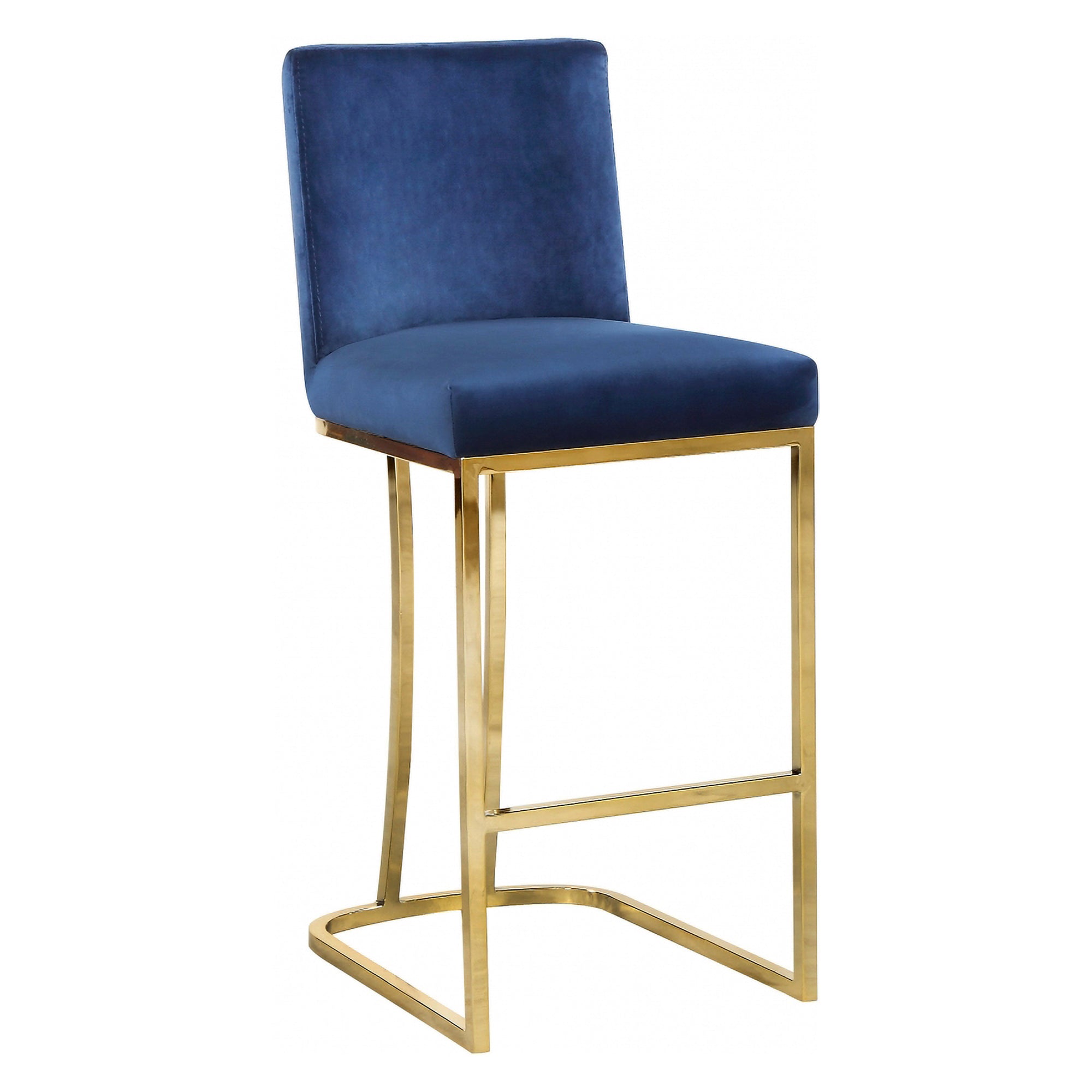 Meridian Furniture Heidi Modern Contemporary Plush Velvet Stool, Navy (Used)