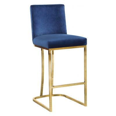 Meridian Furniture Heidi Modern Contemporary Plush Velvet Stool, Navy (Used)