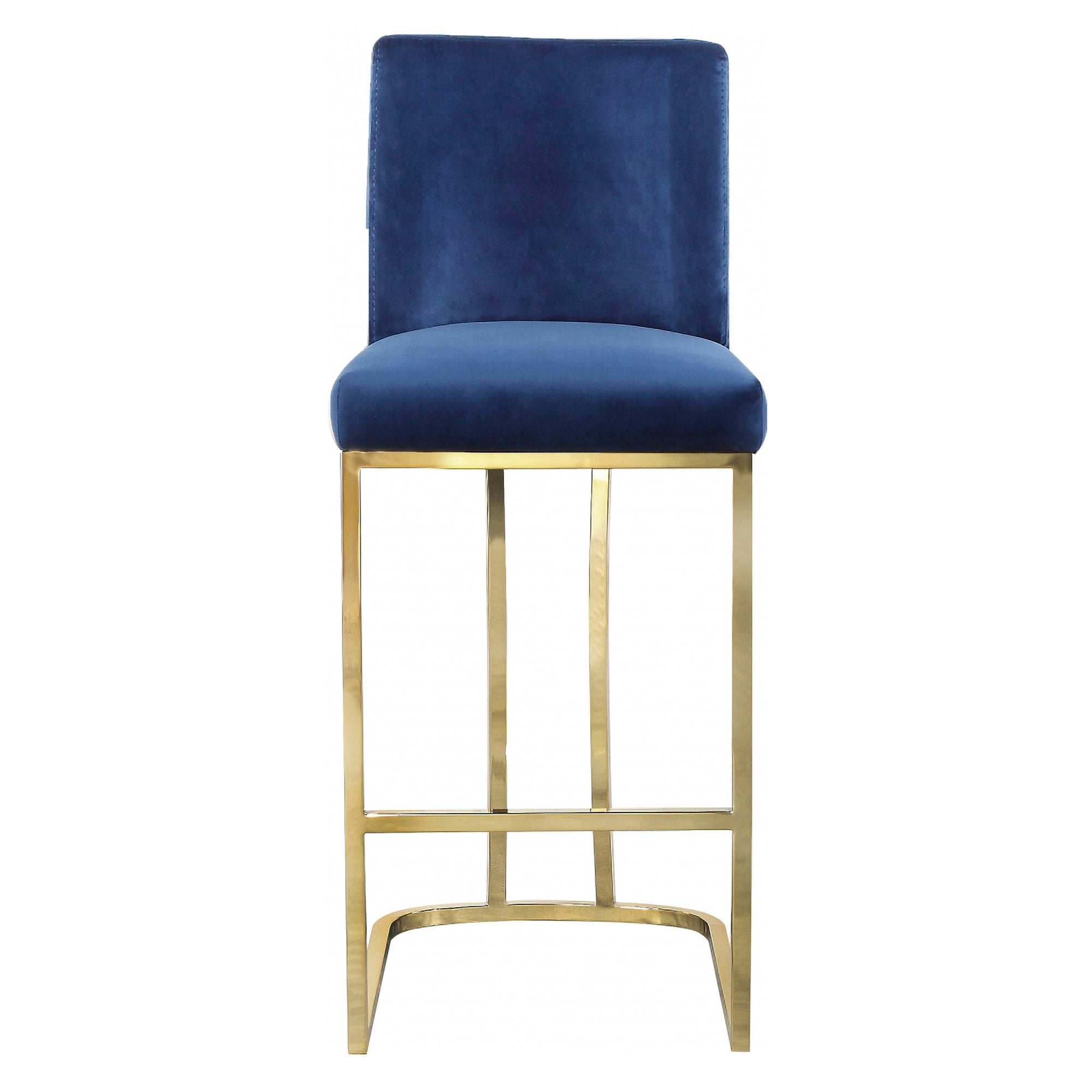 Meridian Furniture Heidi Modern Contemporary Plush Velvet Stool, Navy (Used)