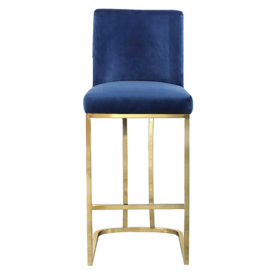 Meridian Furniture Heidi Modern Contemporary Plush Velvet Stool, Navy (Used)