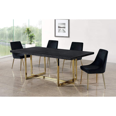 Meridian Furniture Karina Velvet Dining Chairs, Black (Set of 2) (Open Box)