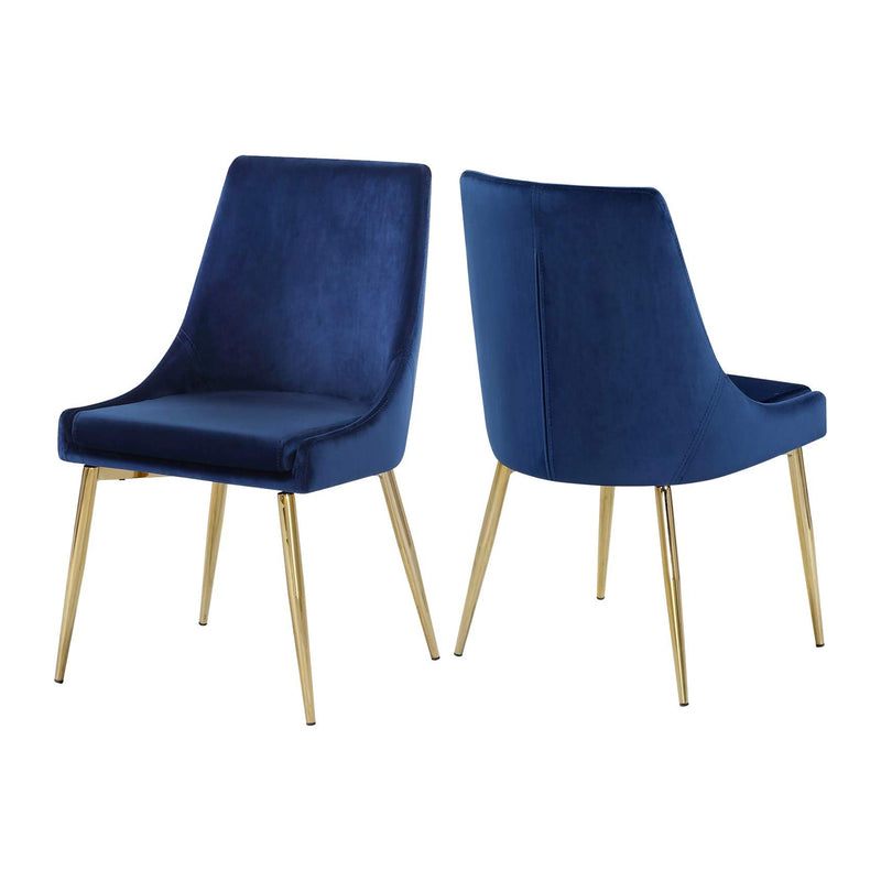 Meridian Furniture Karina Velvet Dining Chairs, Navy (Set of 2) (For Parts)