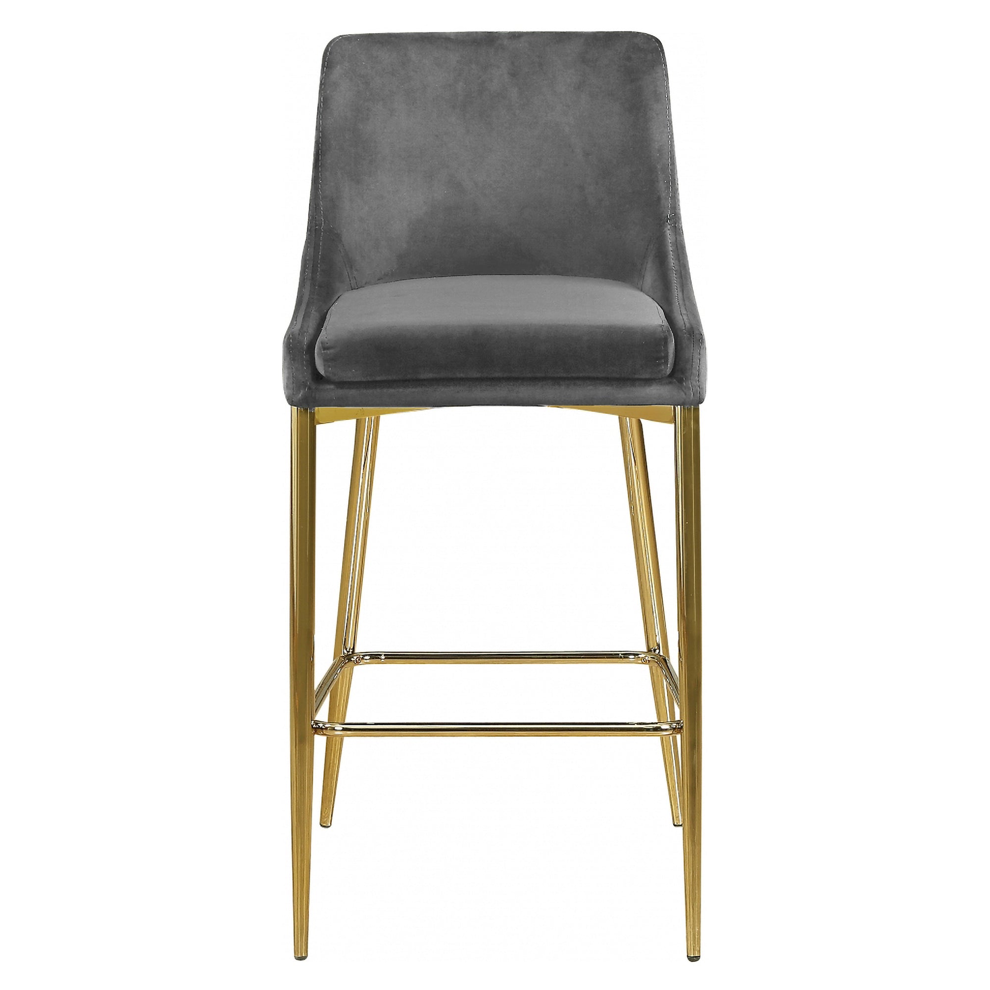 Meridian Furniture Karina Contemporary Velvet Counter Stool, Grey (Set of 2)