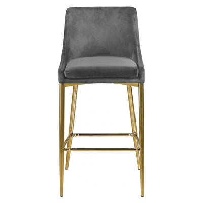 Meridian Furniture Karina Contemporary Velvet Counter Stool, Grey (Set of 2)