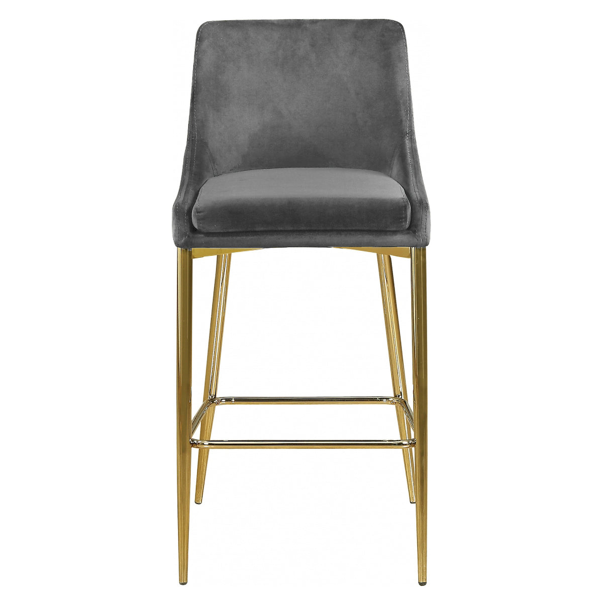 Meridian Furniture Karina Contemporary Velvet Counter Stool, Grey (Set of 2)