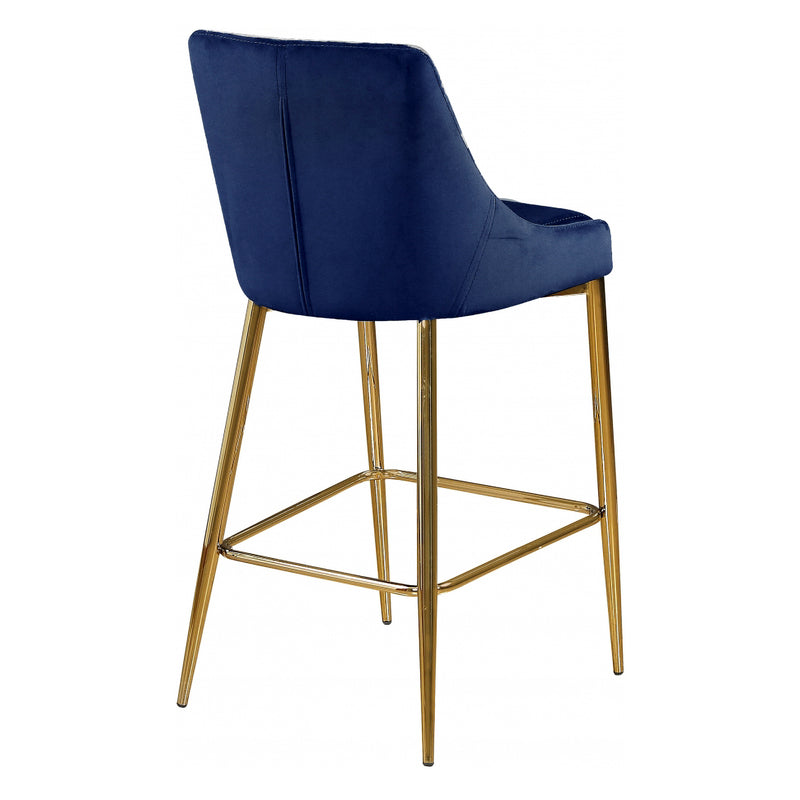 Meridian Furniture Karina Contemporary Velvet Stool, Navy (Set of 2)(For Parts)