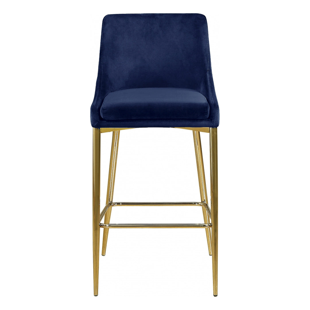 Meridian Furniture Karina Contemporary Velvet Stool, Navy (Set of 2)(For Parts)