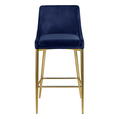 Meridian Furniture Karina Contemporary Velvet Stool, Navy (Set of 2)(For Parts)