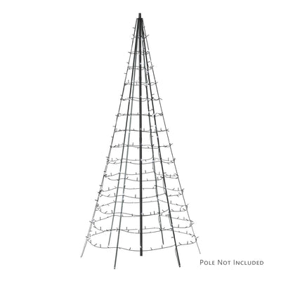 Twinkly Light Tree App-control Pole Christmas Tree 1000 RGB+W 19.7-Ft, Gray Pole