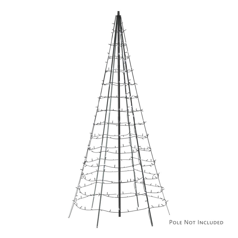 Twinkly Light Tree App-control Pole Christmas Tree 1000 RGB+W 19.7-Ft, Gray Pole