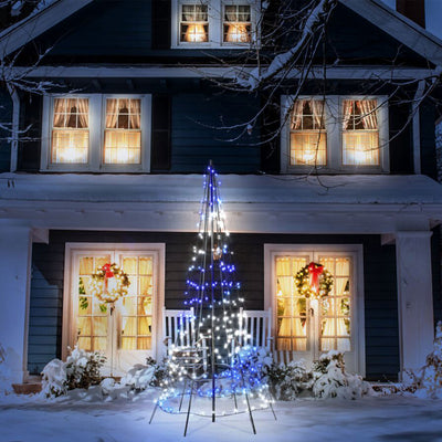 Twinkly Light Tree App-control Pole Christmas Tree 1000 RGB+W 19.7-Ft, Gray Pole