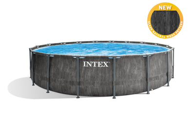 Intex Greywood 18ft x 48in Frame Above Ground Swimming Pool Set & Chlorine Tabs