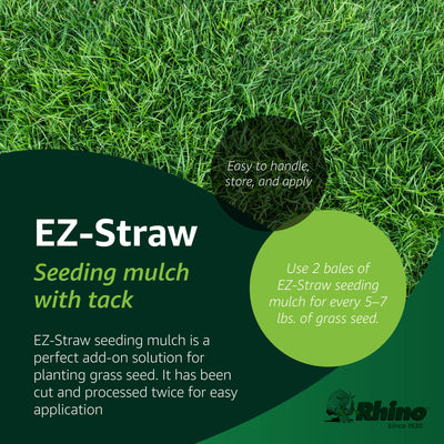 Rhino Seed EZ Straw 2.5 Cubic Feet Seeding Mulch Bale with Tack, 500 sqft (Used)