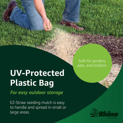 EZ Straw by Rhino Seed 2.5 cu. ft. 500 sq. ft. Seeding Mulch Bale w/Tack, 2 Pack