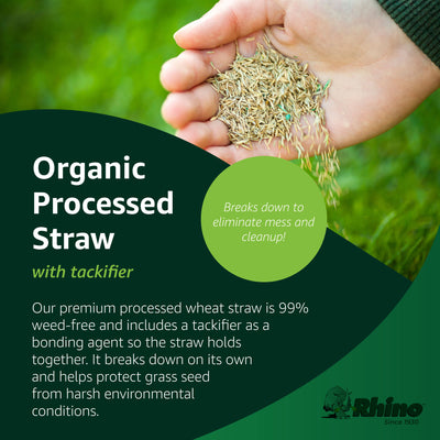 Rhino Seed EZ Straw 2.5 Cubic Feet Seeding Mulch Bale with Tack, 500 Square Feet