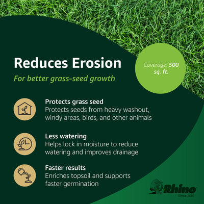 Rhino Seed EZ Straw 2.5 cu. ft. 500 sq. ft. Seeding Mulch Bale w/Tack (3 Pack)