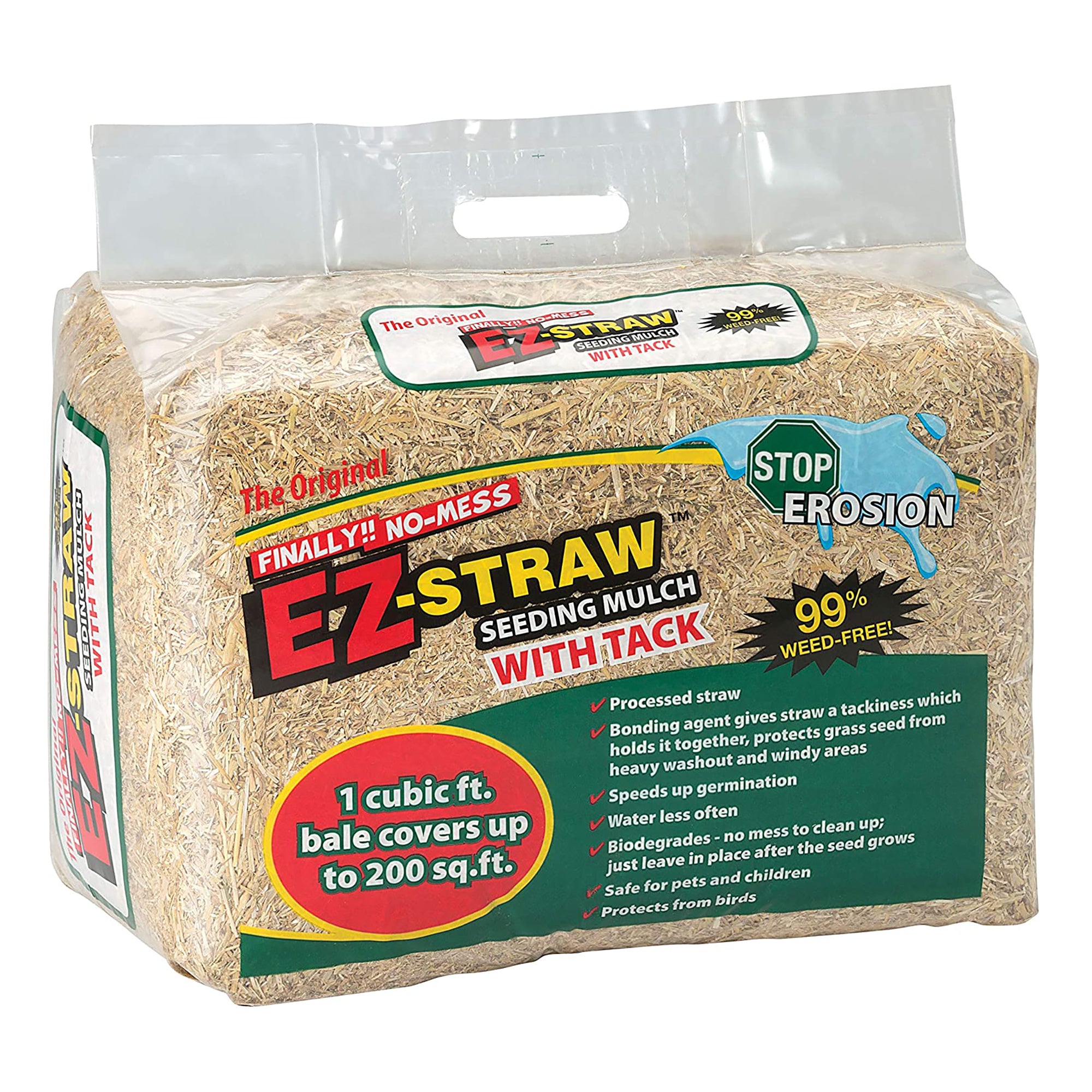 Rhino Seed EZ Straw 1 Cubic Foot Seeding Mulch Bale w/Tack, 200 Square Ft(Used) - VMInnovations