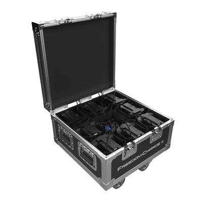 Chauvet DJ Freedom Par Quad 4 Wash Light w/ Remote (8 Pack) & Charging Road Case - VMInnovations