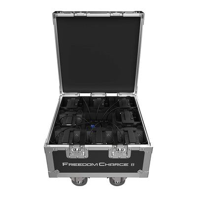 Chauvet DJ Freedom Par Quad 4 Wash Light w/ Remote (8 Pack) & Charging Road Case - VMInnovations