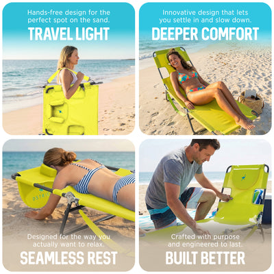 Ostrich Chaise Lounge Folding Portable Sunbathing Pool Beach Chair (Damaged)