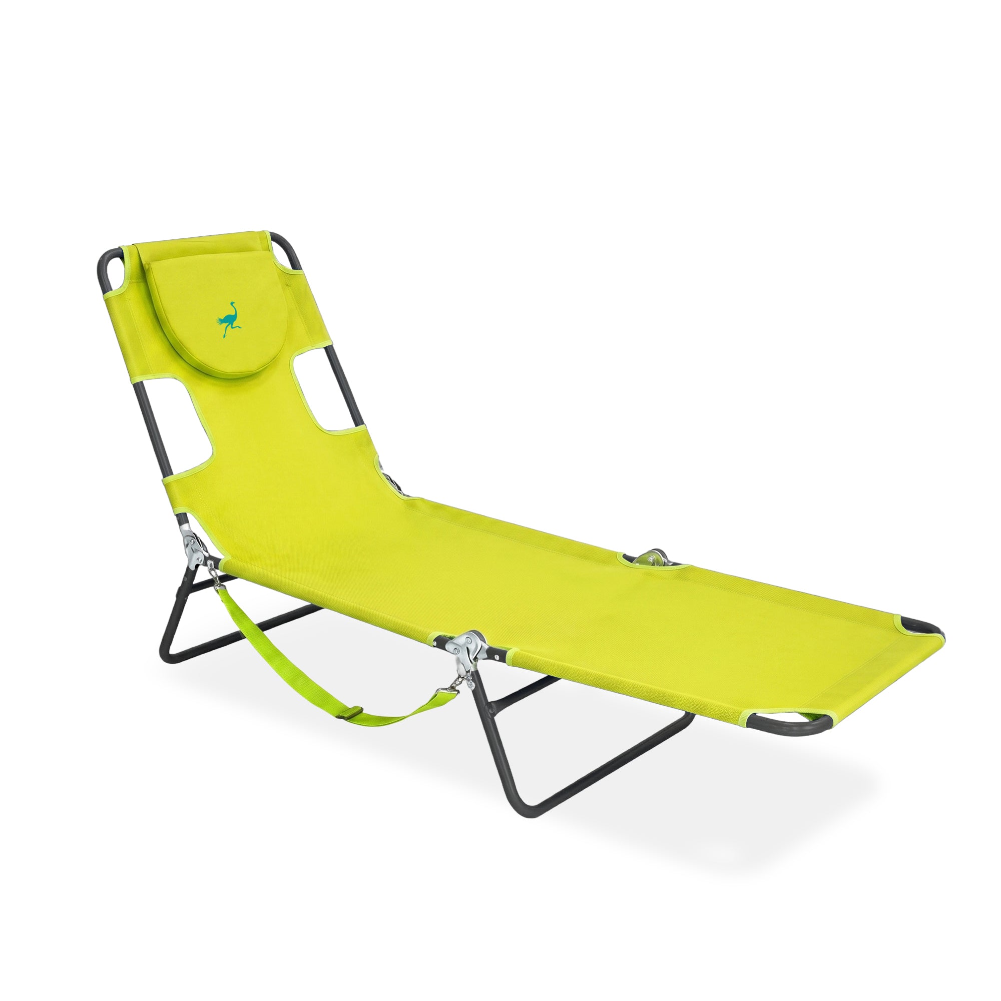 Ostrich Chaise Lounge Folding Portable Sunbathing Pool Beach Chair (Damaged)