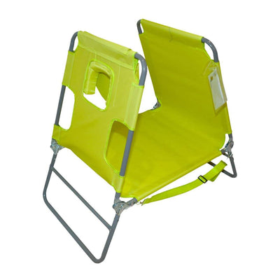 Ostrich Chaise Lounge Foldable Sunbathing Beach Lawn Chair, Neon Green (4 Pack)