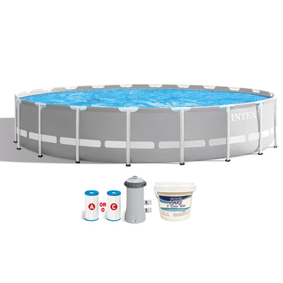 Intex 20ft x 52in Prism Frame Above Ground Swimming Pool w/ Pump & Chlorine Tabs - VMInnovations